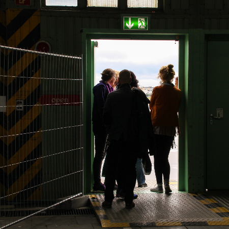 Vor Ort im Tempelhofer Hangar